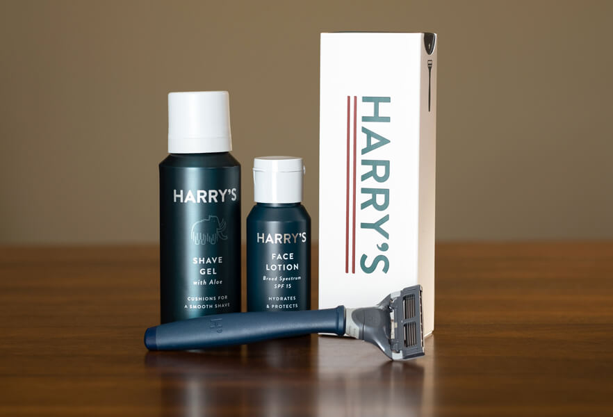 Photo shows a newcomer to the disposable razor market, Harry’s, considered a disruptor and perhaps a sign of coming change for consumer packaged goods brands in the era of online shopping. 