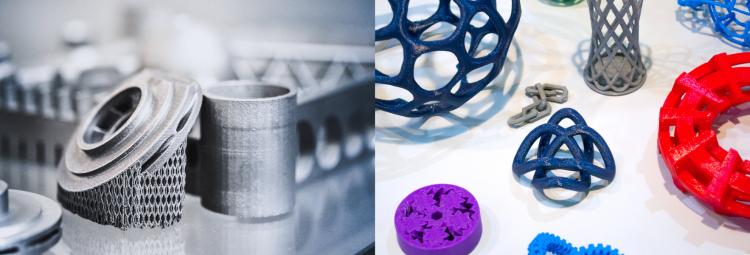 Metal and plastic parts made by 3-D printing methods