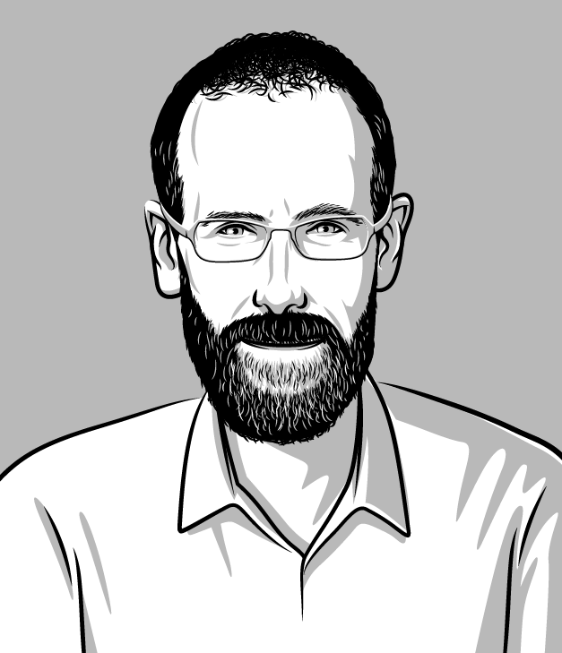 Illustrated portrait of climate scientist David Keith.