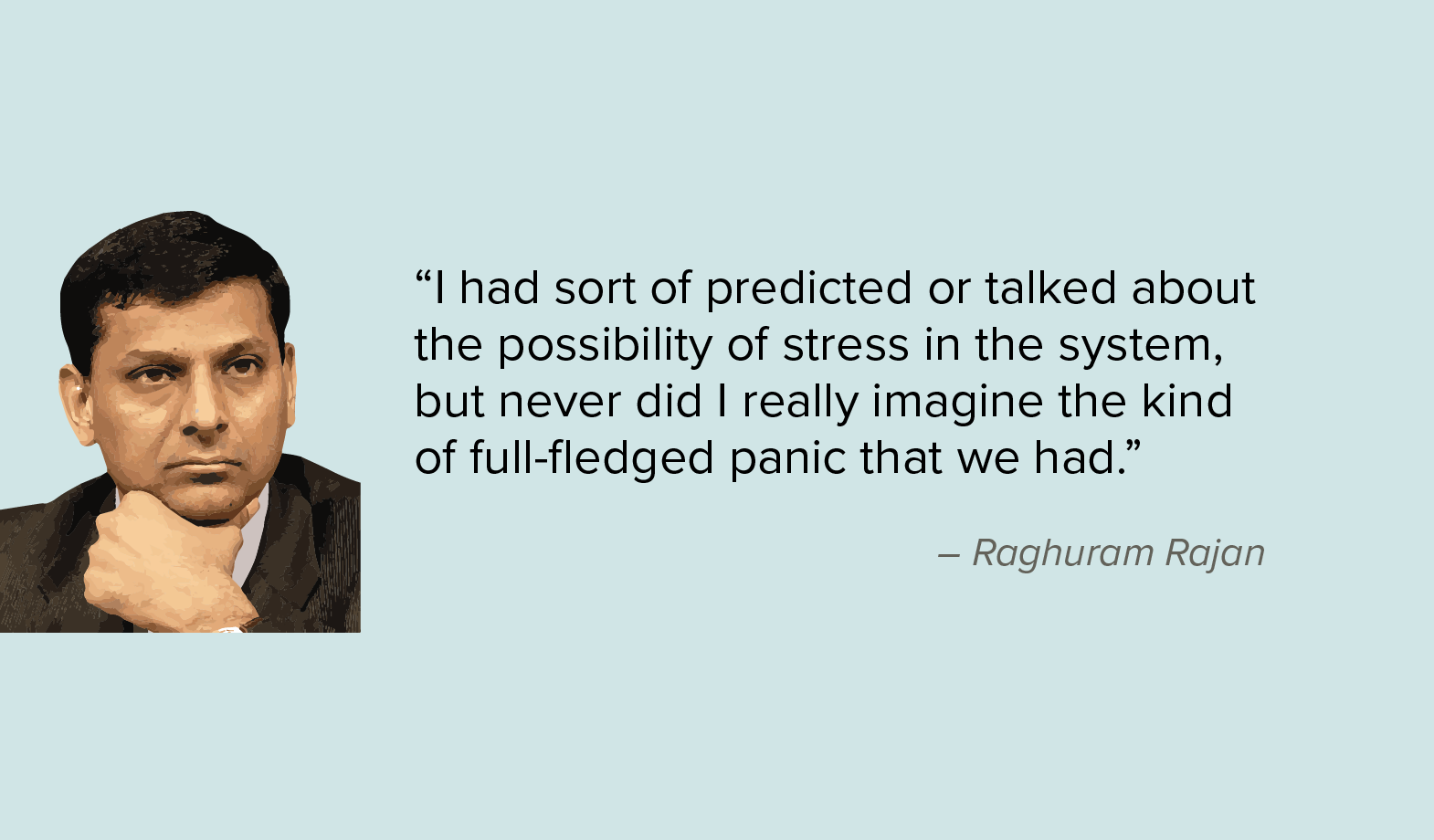 Raghuram Rajan: “Never did I really imagine the kind of full-fledged panic that we had.” 