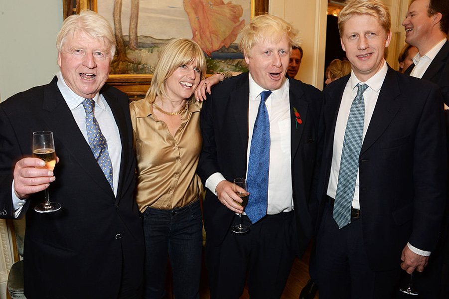 Former British prime minister Boris Johnson with his father, sister and brother.