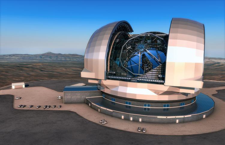 Illustration of the European Extremely Large Telescope